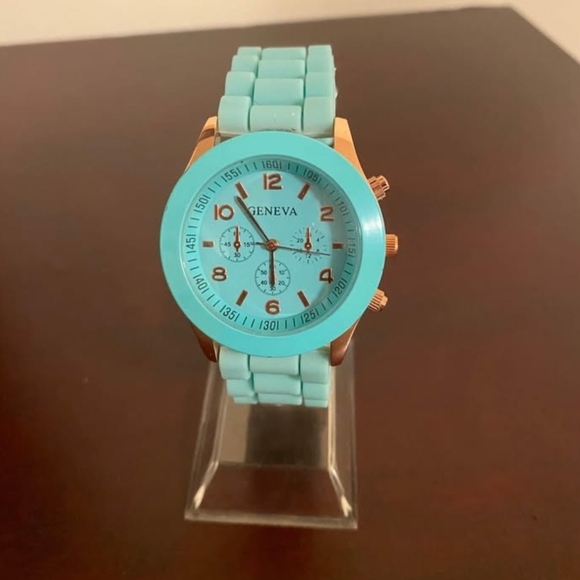 Geneva Turquoise Watch with Rose Gold Accents - Picture 1 of 4
